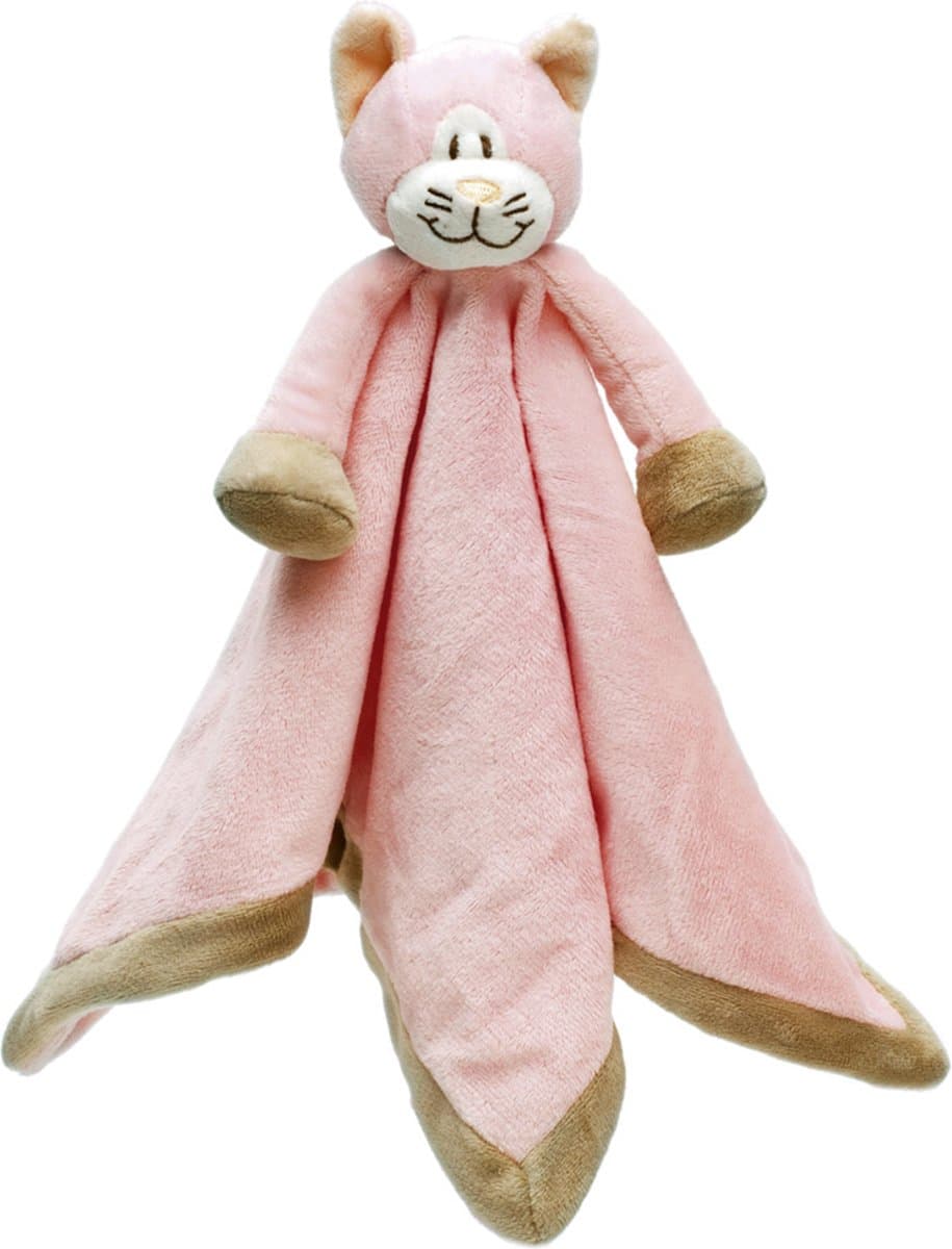 Diinglisar - Babyboekje / knuffeldoekje 35cm - Comforter - Cat - Roze