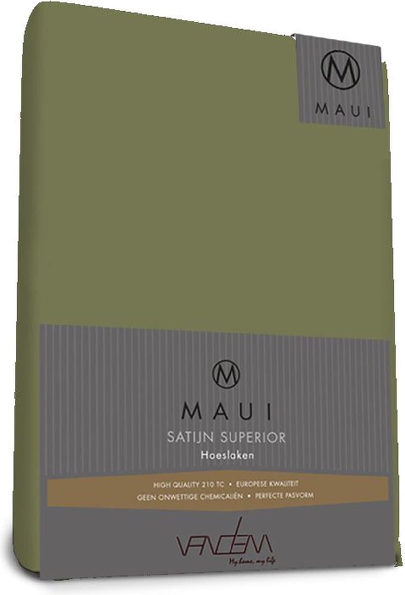 Maui - Van Dem - satijn hoeslaken de luxe 180 x 200 cm truffel