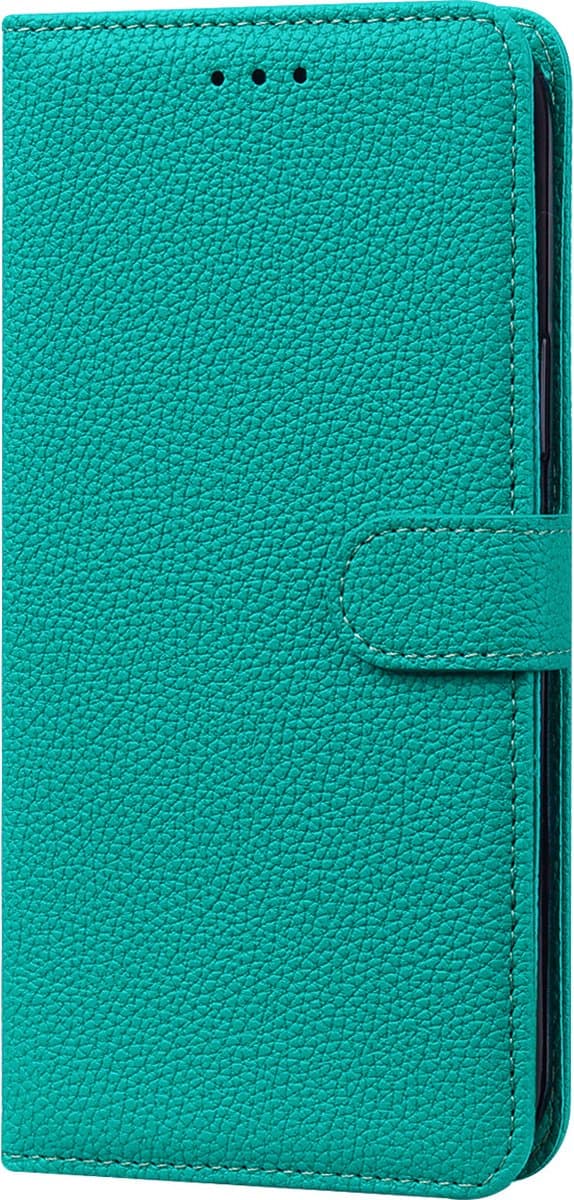 Hoesje geschikt voor iPhone 13 - Bookcase - Koord - Pasjeshouder - Portemonnee - Camerabescherming - Kunstleer - Cyaan