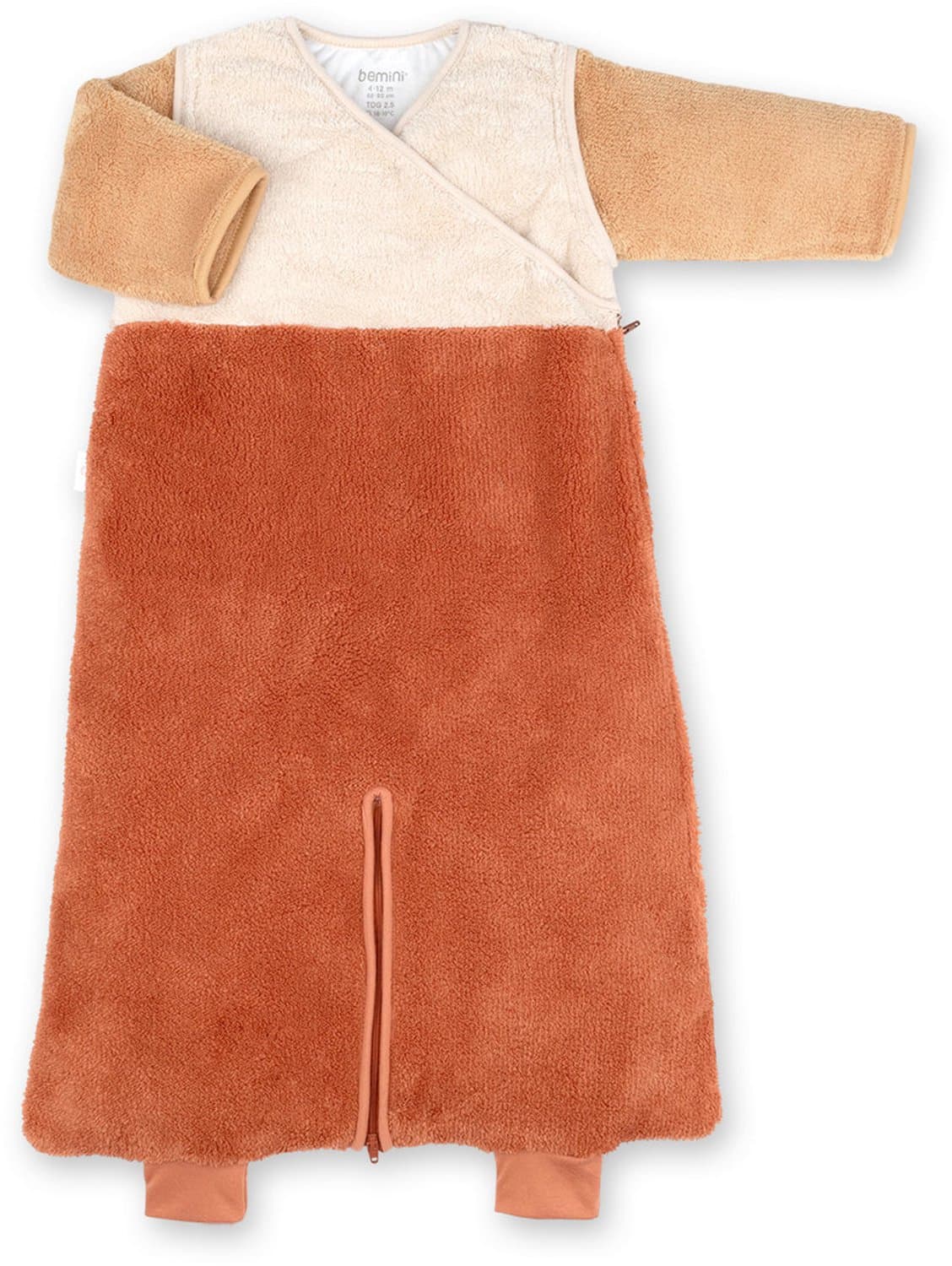 BEMINI Babyslaapzak - MAGIC BAG 4-12m - TOG 2.5 - Zachte warmte - Hazelnoot tricolor