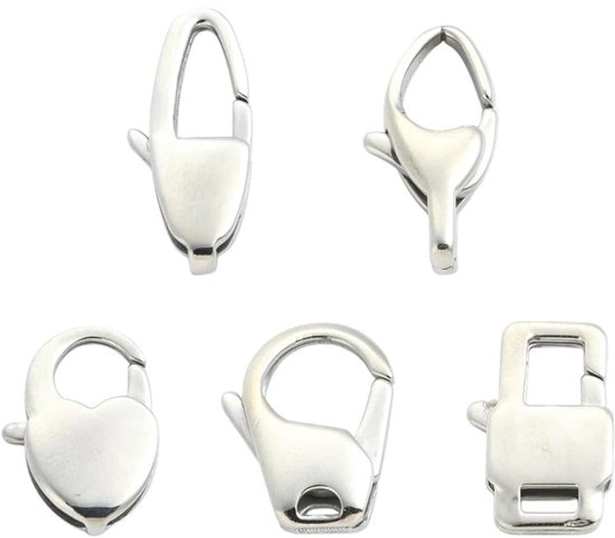 Kreeft Sluitingen - Ketting Sluitingen - Sieraden Maken - Roestvrij Staal - 10 Stuks - Zilverkleur