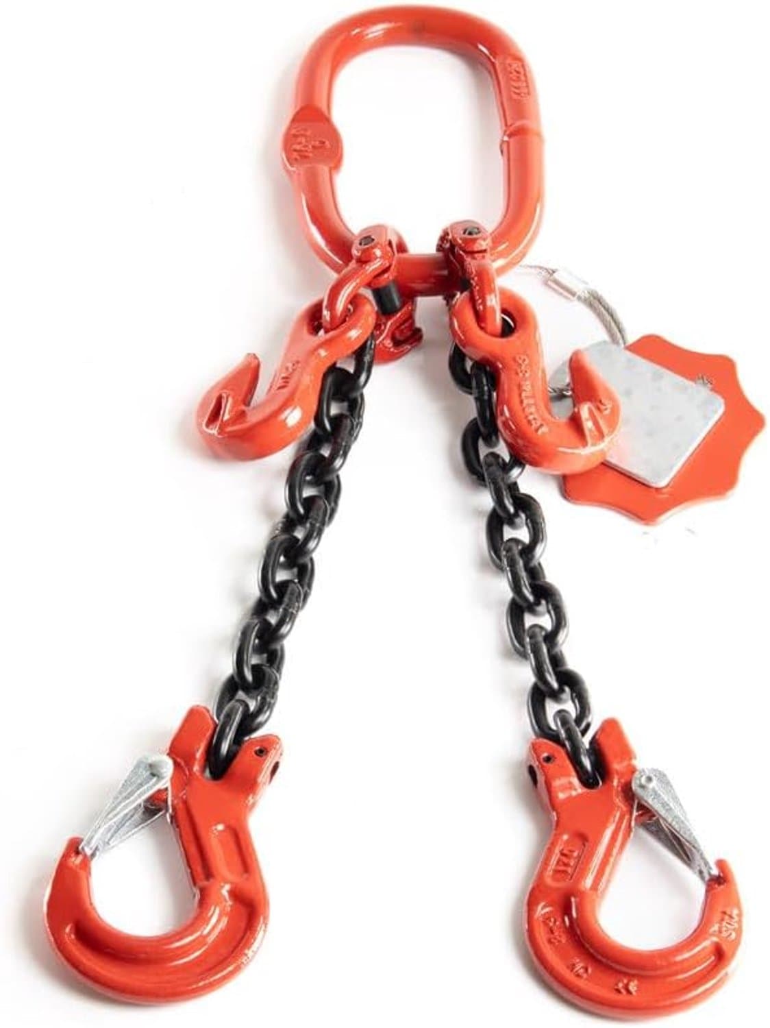 Kettinghanger 2-strengs 13 mm x 1 m met vorkkophaak en verkortingshaak - zeer sterke aanslagketting - kraanketting robuuste uitvoering - ketting kwaliteitsklasse 8 voor kranen