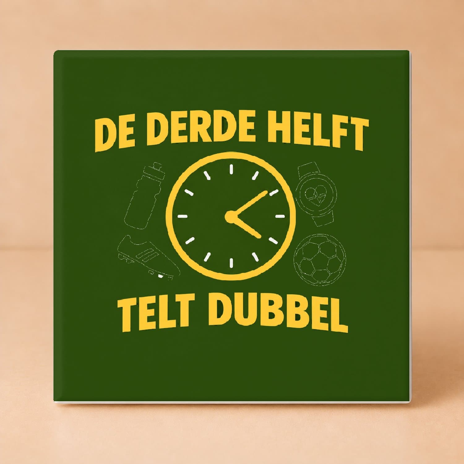 Strakke minimalistische Derde helft Tegel – Eigentijdse wanddecoratie voor sportliefhebbers en fans - 15 x 15 cm