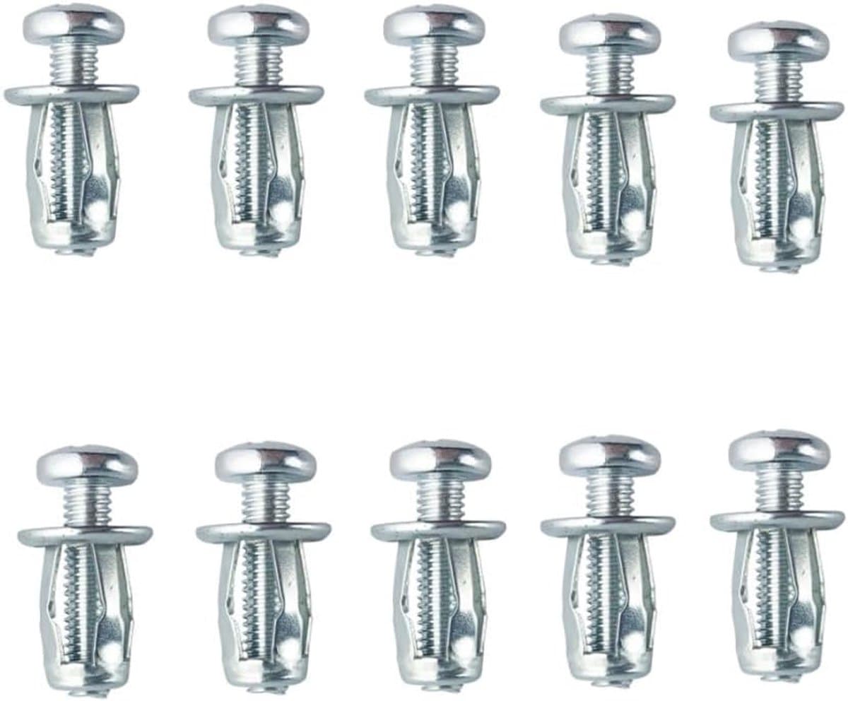 Dailygoods- Wandankers Set van 10 Stuks - M4 x 20 - Hollewandpluggen - Bevestigingen voor Gipsplaten - Koolstofstaal - Corrosiebestendig