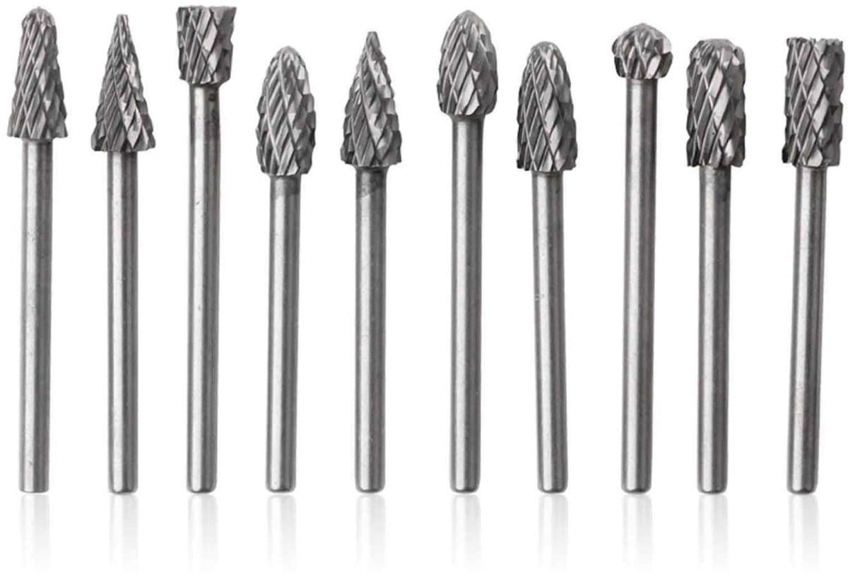 GELLDG Ontbraamgereedschap - Vingerfrezen - Dubbelsnijdige hardmetalen vingerfrezen - Vingerfrezen met een schacht van 6 mm - Opzetstukken voor roterend gereedschap - Vijlen voor metaal-, hout- en steenbewerking en ontbramen