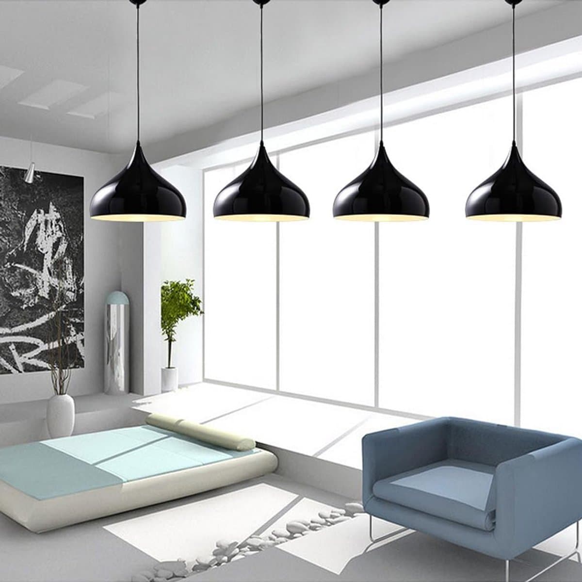 Moderne Minimalistische Hanglamp Aluminium Metalen Decoratieve Verlichting RGB Kleurrijk Rustiek Vintage voor Slaapkamer, Keuken, Eetkamer, Hal, Garage en Woonkamer – Verstelbare Draad 100 cm –