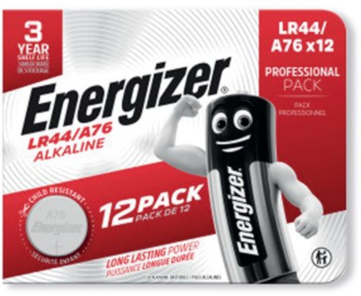 Energizer LR44 / A76 Knoopcel Batterij - 12 Stuks - Lithium Batterijen - 1.5V