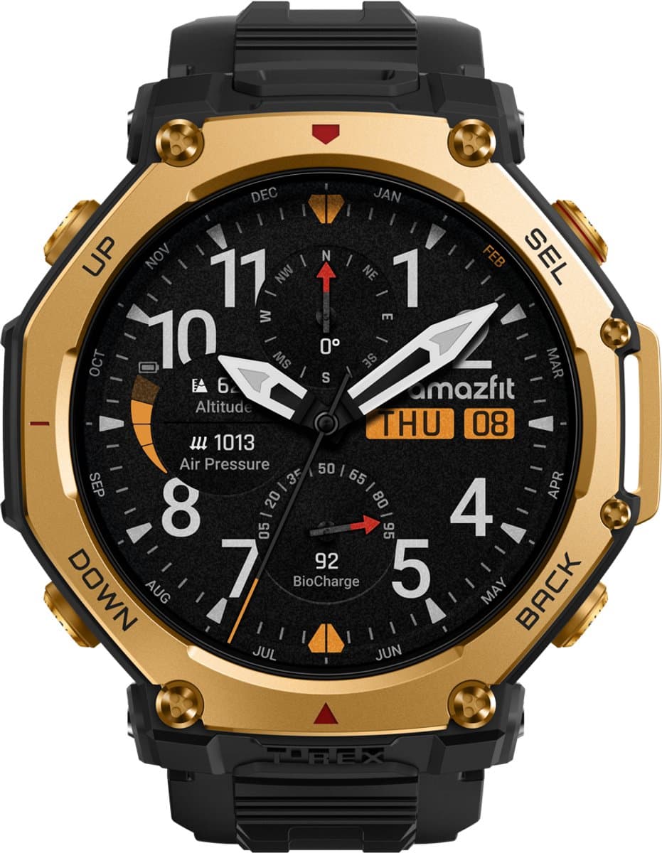 Amazfit T-Rex 3 Pro - Smartwatch - 48mm - Black-Goudkleurig