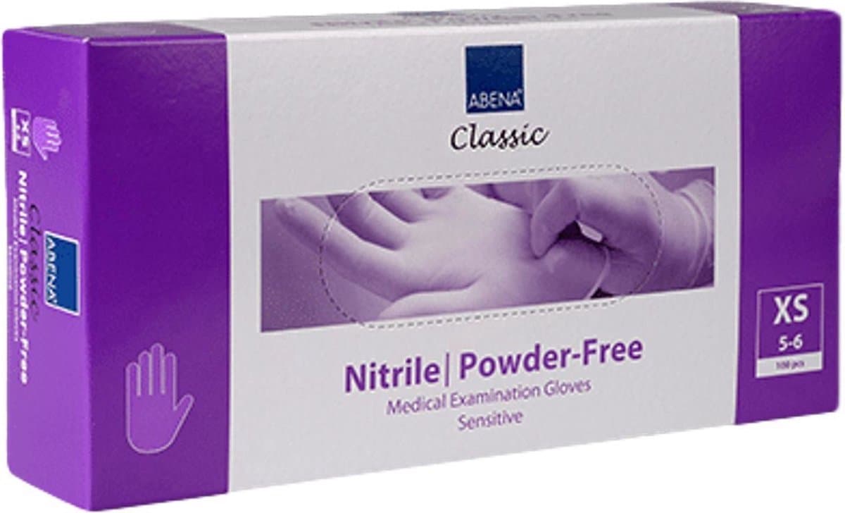 Abena Nitril Handschoen Classic sensitive Paars Maat: XS Abena