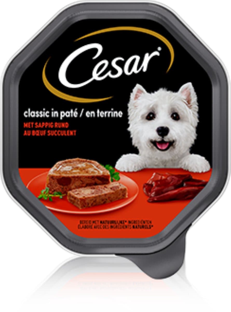 10x Cesar - Classic in paté met sappig rund - 150g