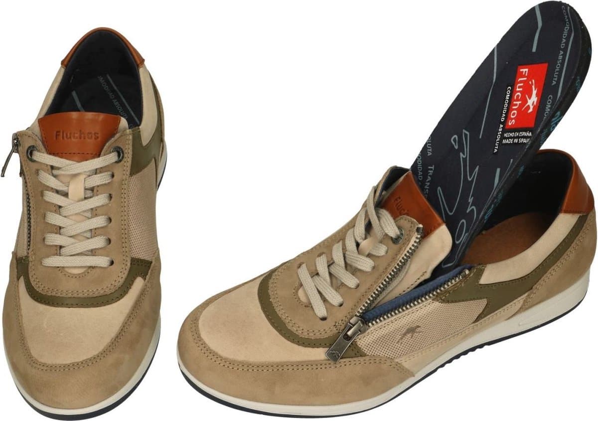 Fluchos -Heren - taupe - sneakers - maat 42