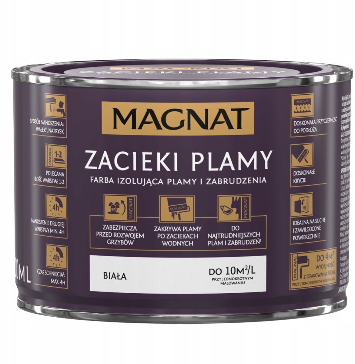 Magnat Zacieki en Plamy - Isolerende Verf - Witte Mat - 0,4L