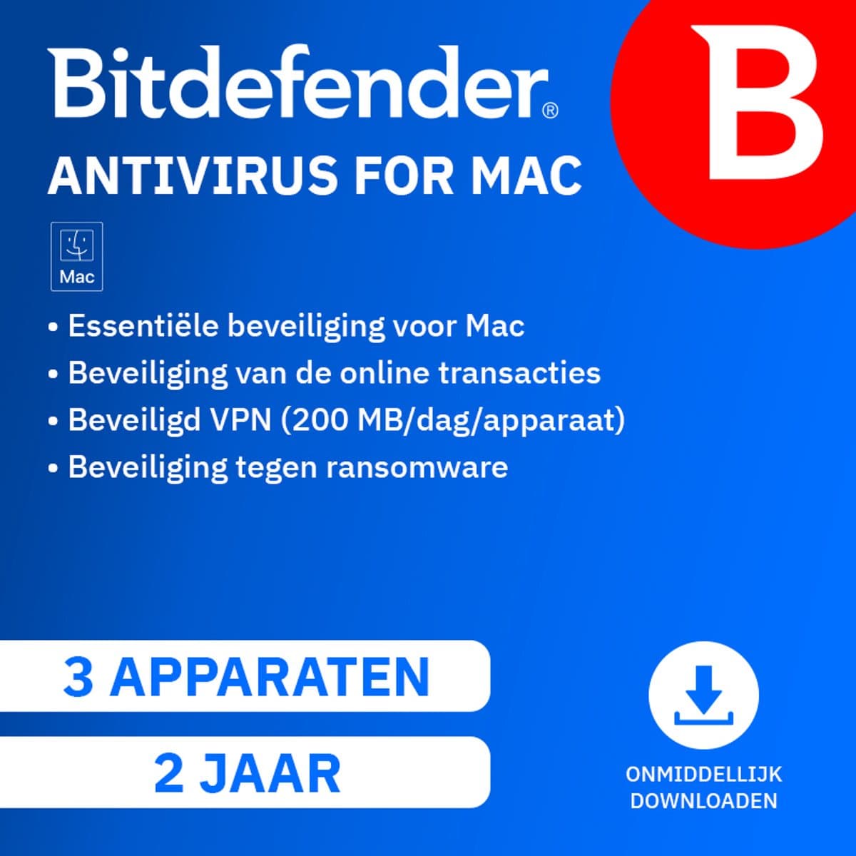 Bitdefender Antivirus voor Mac - 24 maanden/3 apparaten - NL - Mac