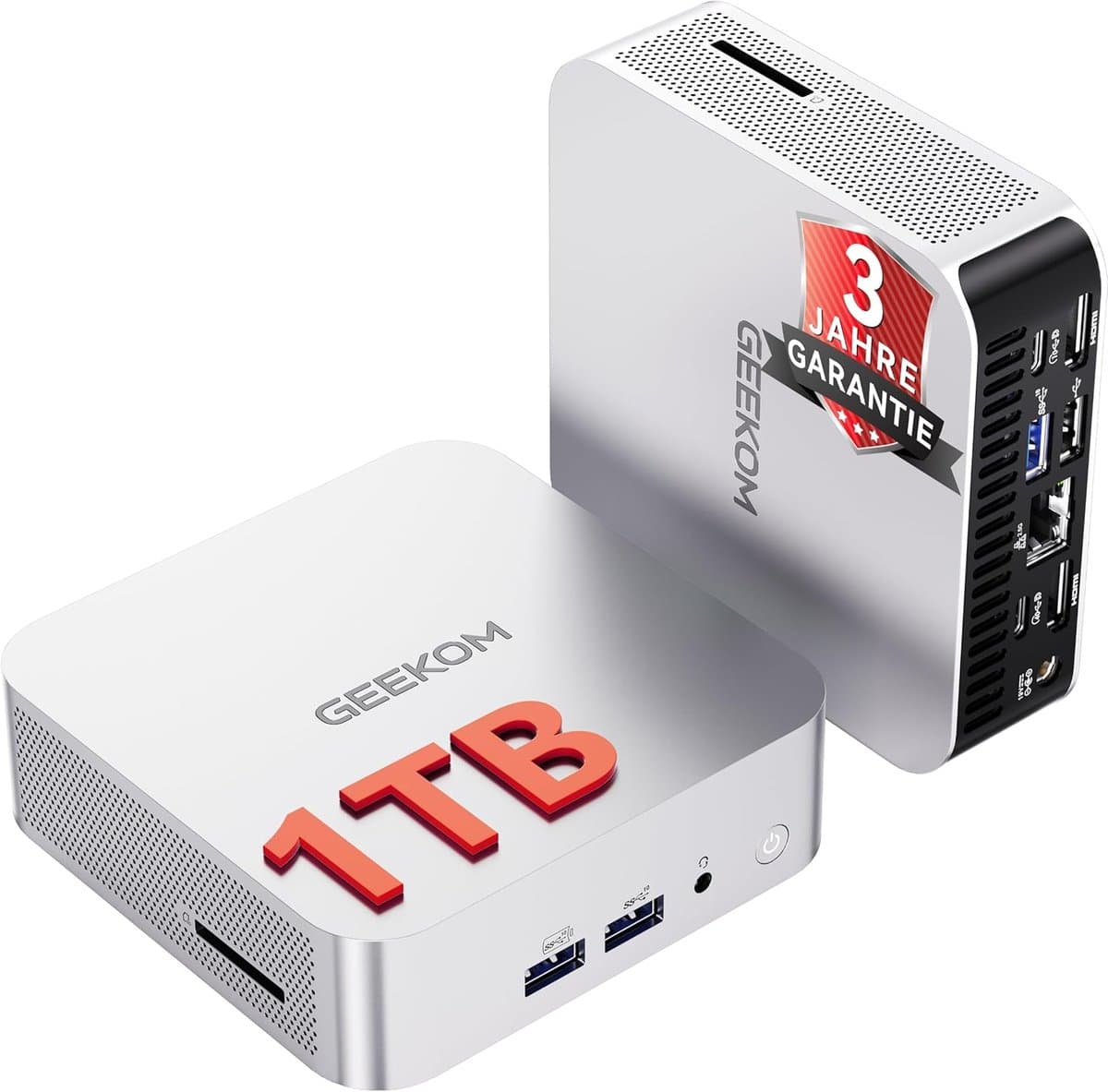 GEEKOM NUC Mini-pc, A5mini pc met Windows 11, AMD Ryzen 7 5825U (tot 4,5 GHz) desktop-pc, mini-computer, 16 GB DDR4 512 GB SSD met Windows 11 Pro, WiFi 6, HDMI, BT 5.2, pc voor games en kantoor,Mini pc desktops,Game pc