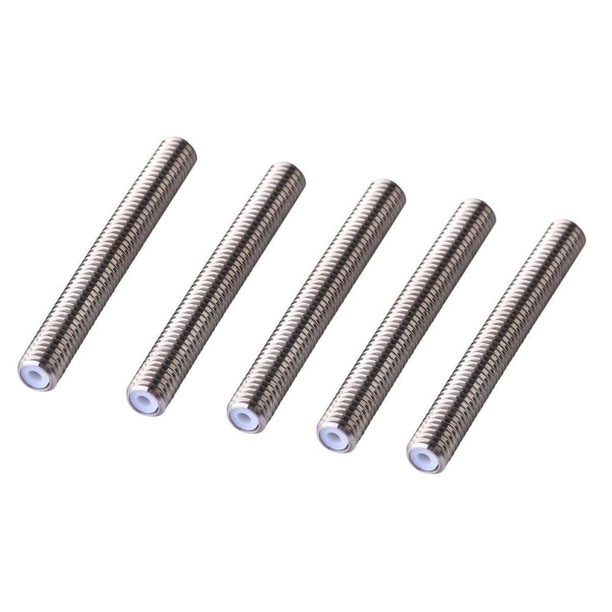 Dailygoods- Throat Tube 5 Stuks - Roestvrij Staal/PTFE - M6 Draad - 1.75mm Filament - 40/50mm Afmetingen - Geschikt voor 3D Printer - 3D Printer Onderdelen