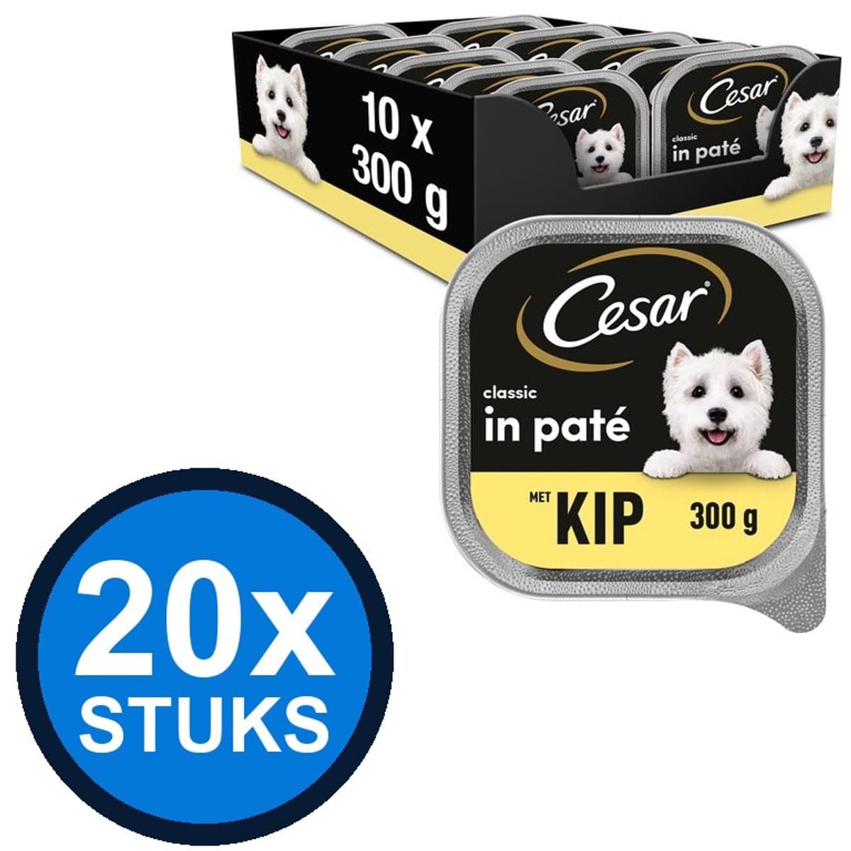 20x Cesar - Classic Paté Malse Kip - Hondenvoer Natvoer - 300g
