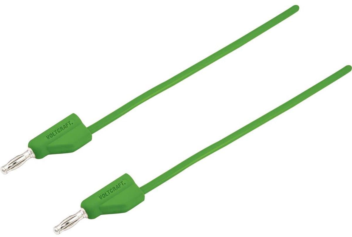 VOLTCRAFT MSB-300 Meetsnoer Banaanstekker 4 mm Silicone 0.50 m Groen 1 stuk(s)