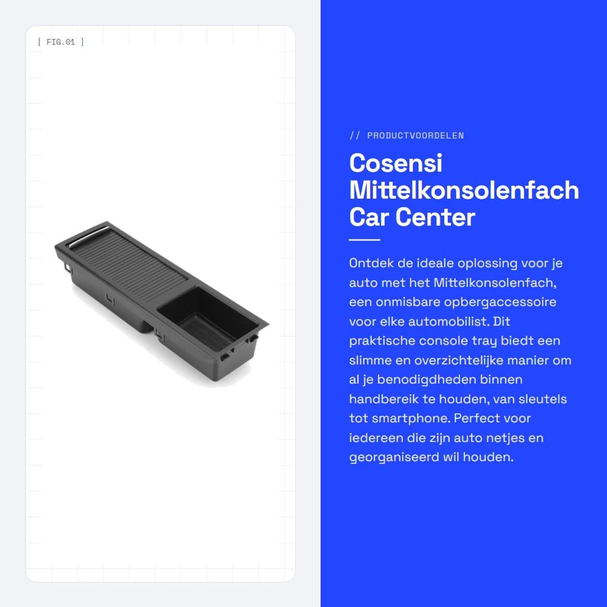 Dailygoods- Middencconsole - Opbergvak - Auto Console Tray - Opslaginzet - Organiser - Geschikt voor 51167038323 - Consolebak