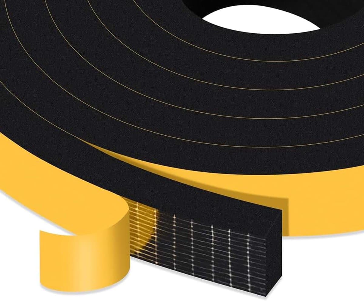 Zelfklevend, voor botsingsafdichting, 20 mm (b) x 10 mm (d), schuimband, afdichting voor deuren en ramen, tegen koude warme tocht, geluidsdichter, waterdicht, stofdicht, totaal 4