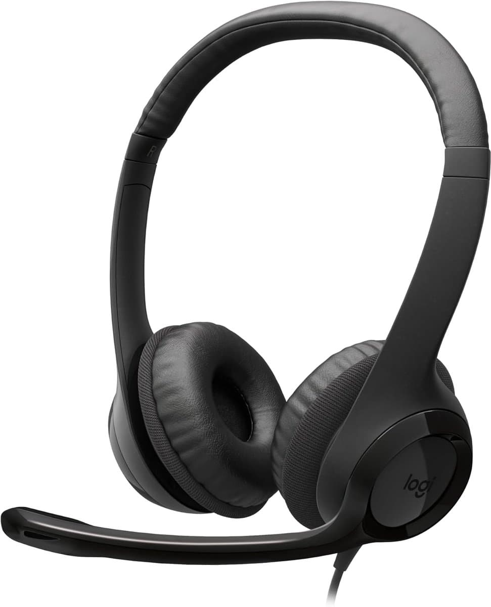 Thijox - Bedrade Koptelefoon voor PC/Laptop, Stereo Headset met Ruisonderdrukkende Microfoon, Inline Bediening, USB Verbinding, Zwart, Ideaal voor Wer