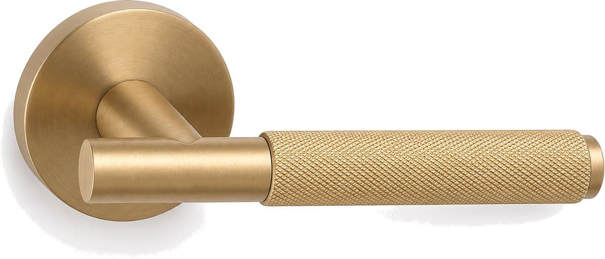 Deurhendel Goud op Rozet - Moderne Deurklink Zinklegering - Slank Design Deurbeslag Binnendeur - Deurkruk Goud