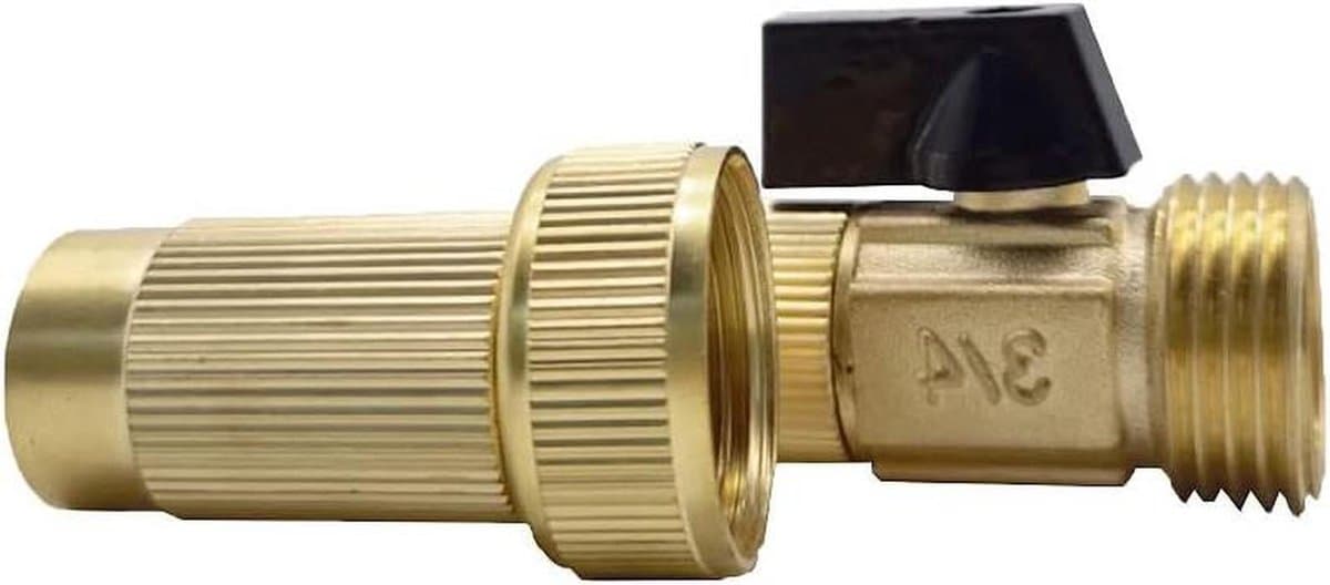 Waterslang Afsluitklep - Kraanaansluiting Messing - Tuin Bewatering - Massief Messing - 3/4 " DN20 - Goud