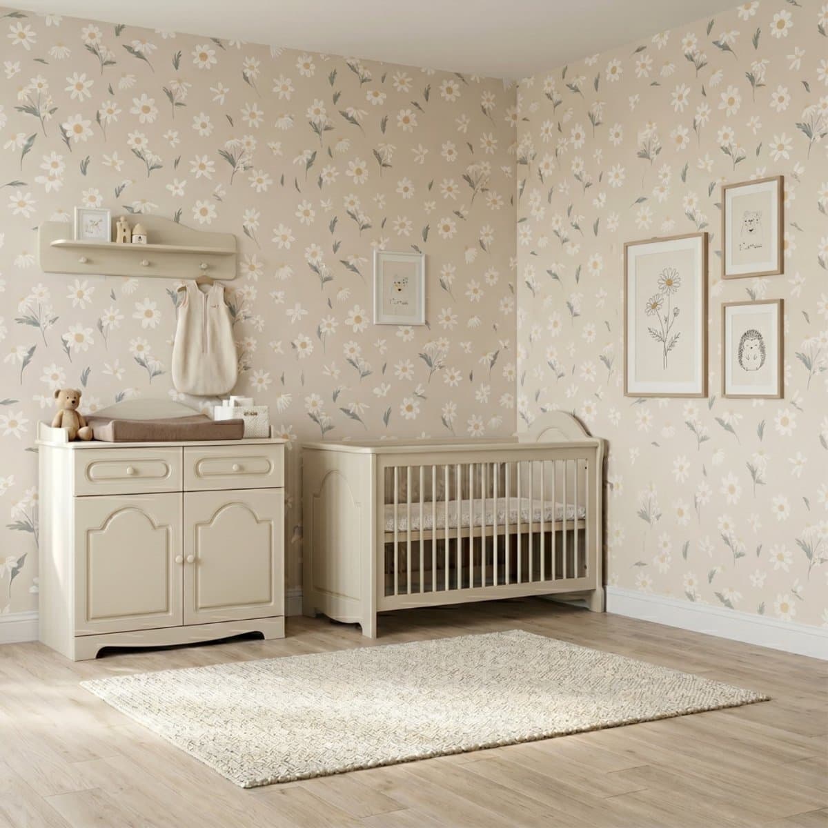 Born Lucky Lille Babykamer 2-Delig – Ledikant 60x120 cm en Commode – Clay – Moderne Babykamer