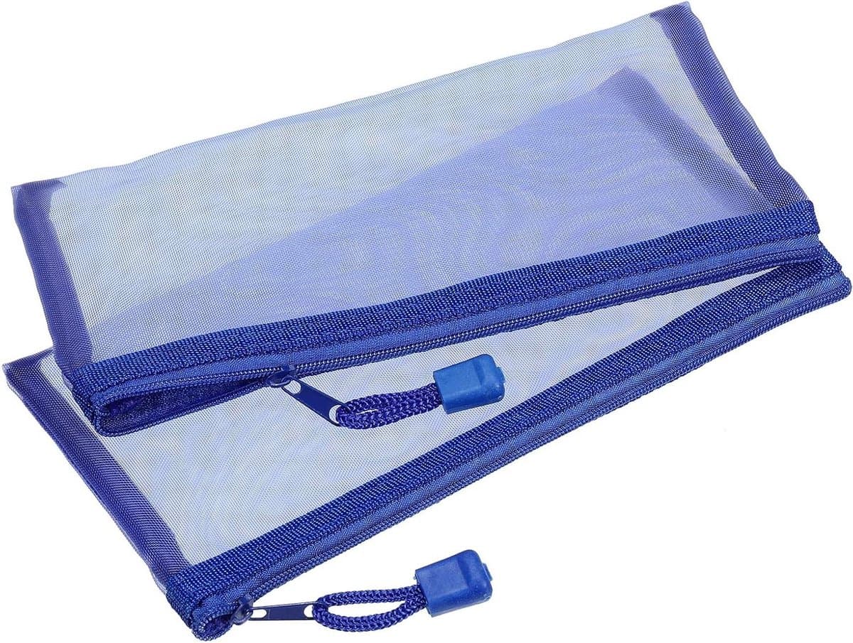 Nylon Ritszakjes - Opbergzakjes Pennenzak - Documenten Sorteren - Waterdicht Mesh - A6 Formaat - Hemelsblauw