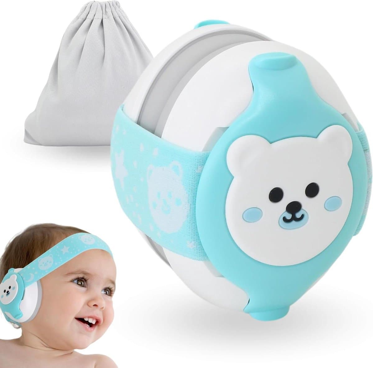 Baby Hoofdtelefoon - Geluidsdemper Oortjes - Luide Omgevingen - Hypoallergeen BPA-vrij - 0-36 Maanden - Zwart