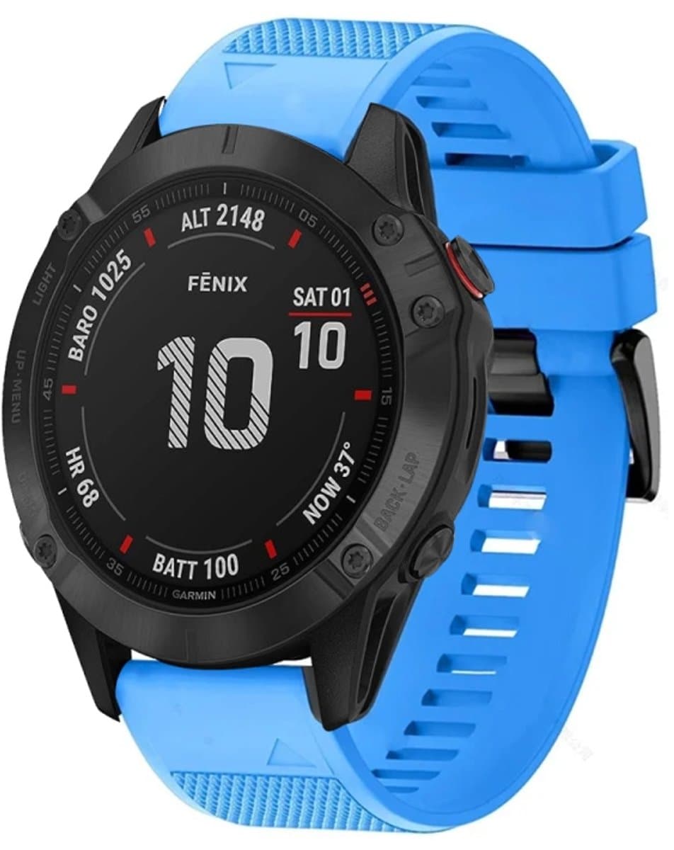 Voor Garmin Fenix 6 22 mm siliconen horlogeband met snelle release (hemelsblauw)