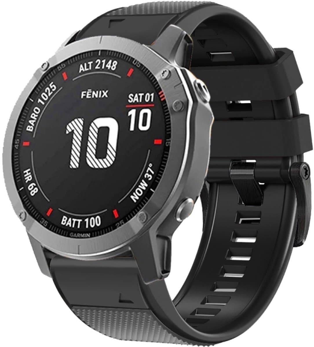 Voor Garmin Fenix 7 Pro 26 mm schroefgesp diamant textuur twee kleuren siliconen horlogeband (zwart)