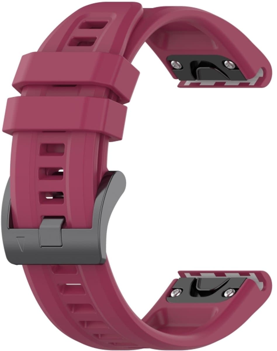 For Garmin Fenix 7X 26mm Silicone Sport Pure Color Watch Band(Burgundy)