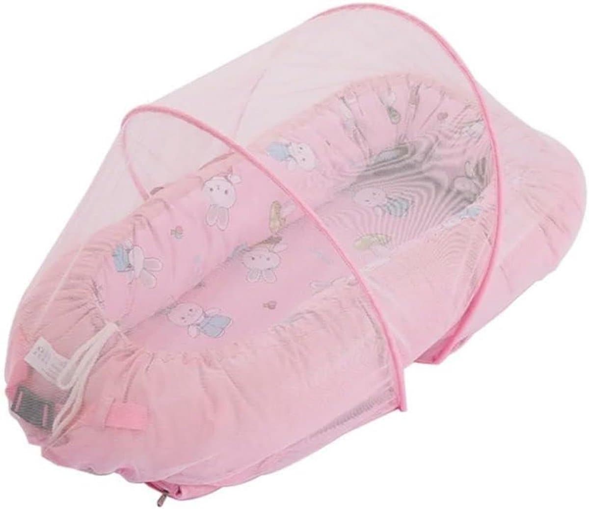 Babybed Klamboe - Muggennet Baby - Bescherming Baby - Ademend Mesh - 68 x 48 cm - Roze
