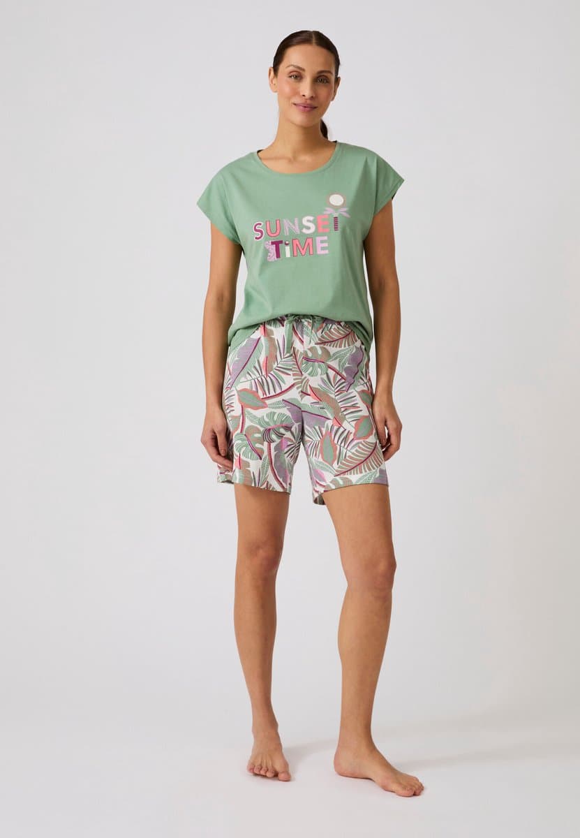 Damart - Pyjama T-shirt van puur katoen - Dames - Groen - 54-56 (XXL)