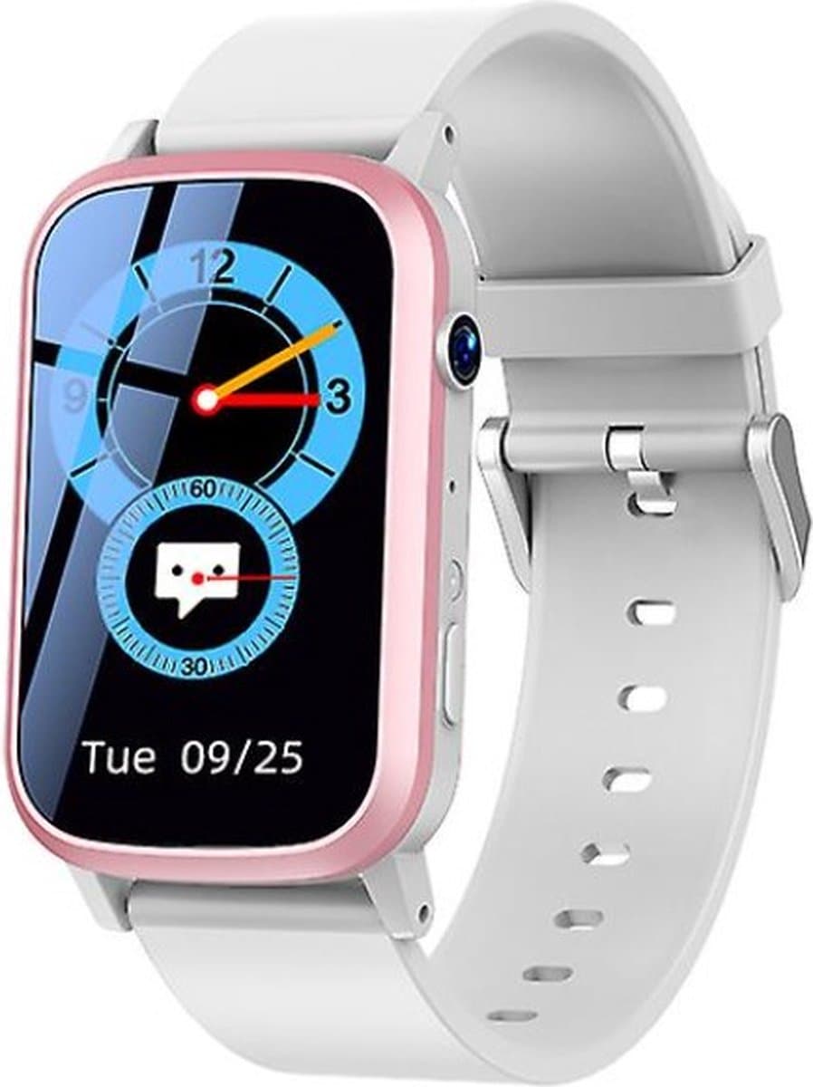 DrPhone Zone3 - 4G GPS Smartwatch - Waterdicht, Real-Time Locatie, Camera, SOS - Voor Ouderen en Kinderen - Roze / Wit