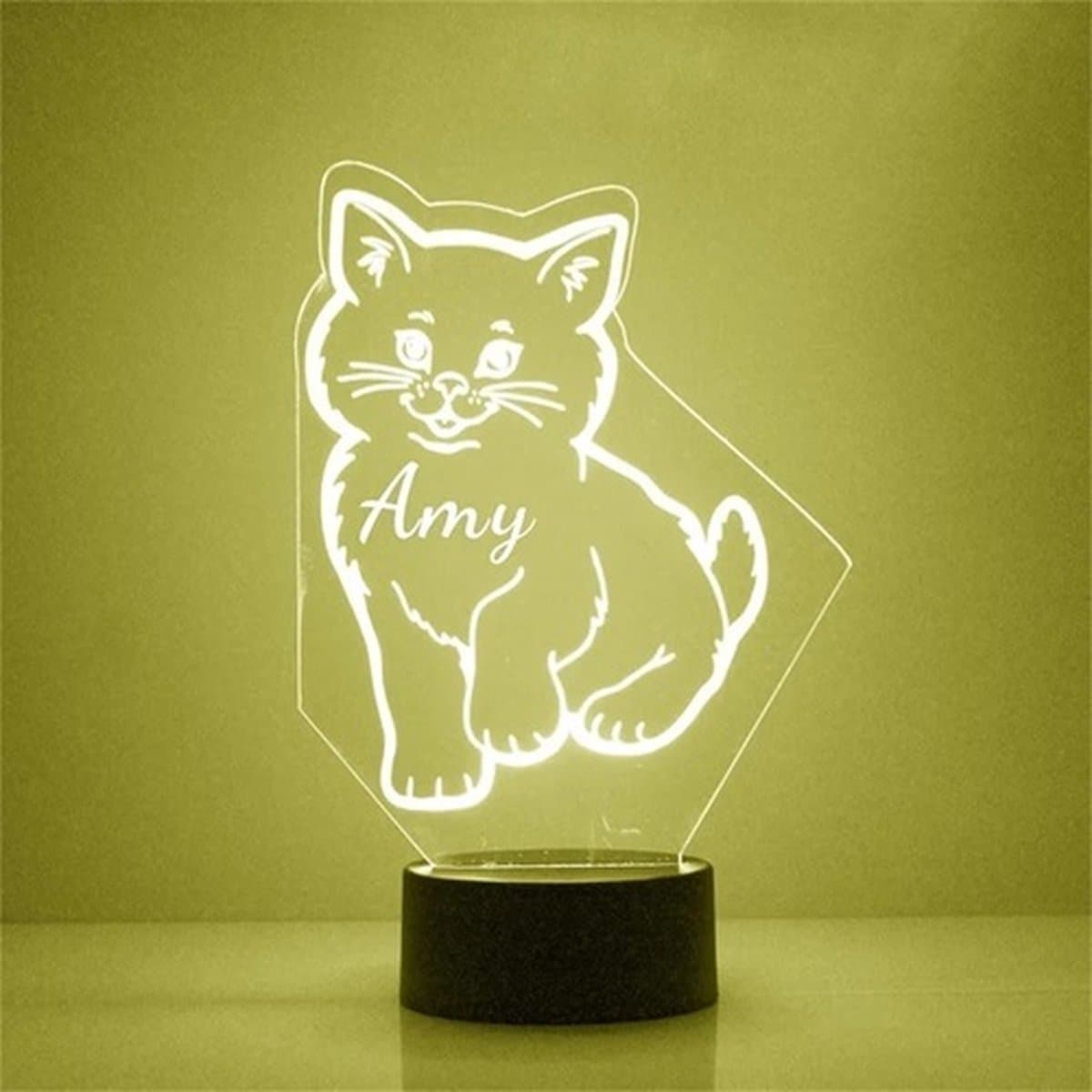 Kattenlamp met naam - nachtlamp - Kat - cadeau - lamp