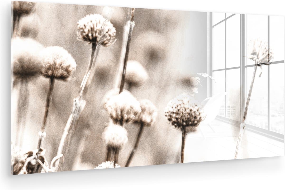MuchoWow® Glasschilderij 80x40 cm - Schilderij acrylglas - Bloemen - Planten - Stilleven - Natuur - Foto op glas - Muurdecoratie woonkamer - Wanddecoratie slaapkamer - Schilderijen