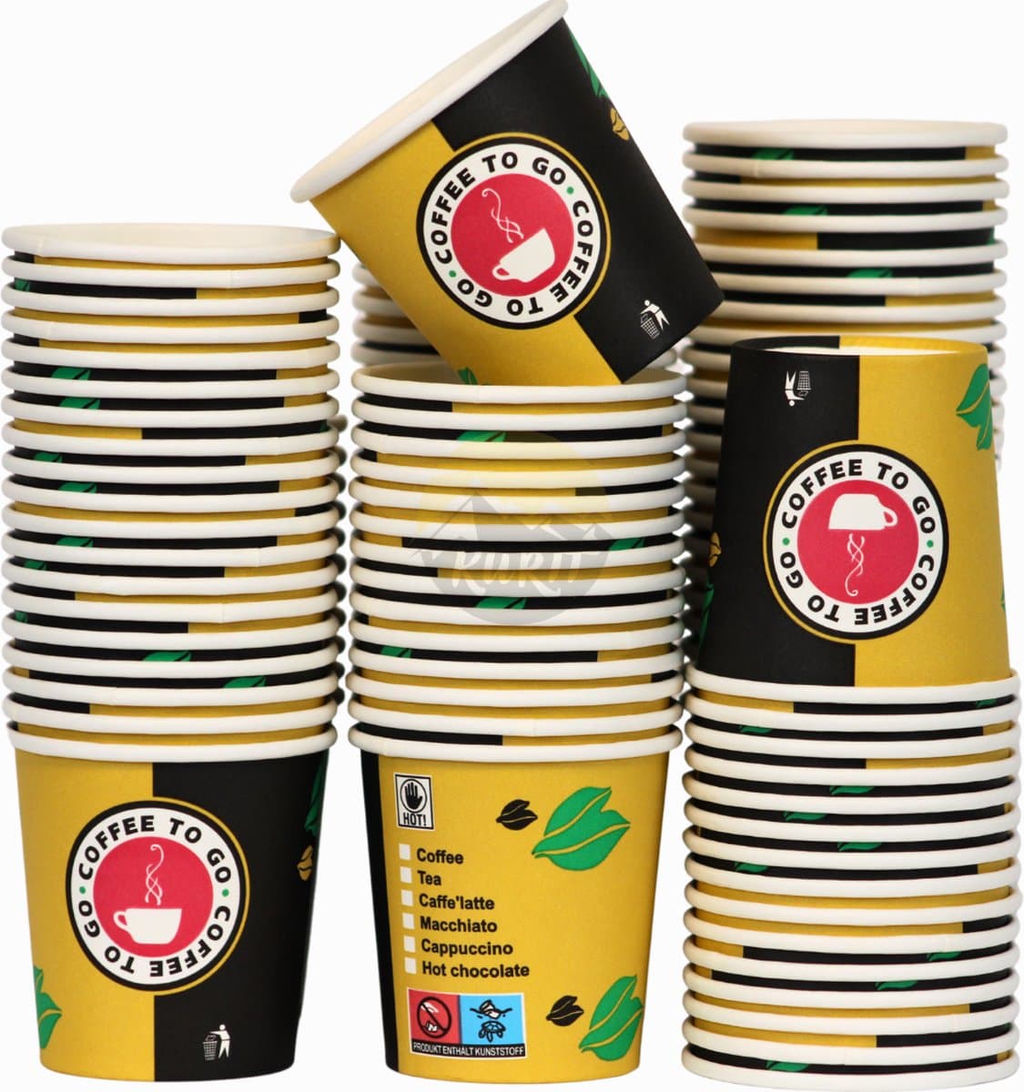 KURTT - Espressobekers to go - koffiebeker karton - 4oz/120ml - 200 stuks - Drinkbeker - Koffiebeker - Kartonnen Beker - Wegwerpbeker - Papieren Beker