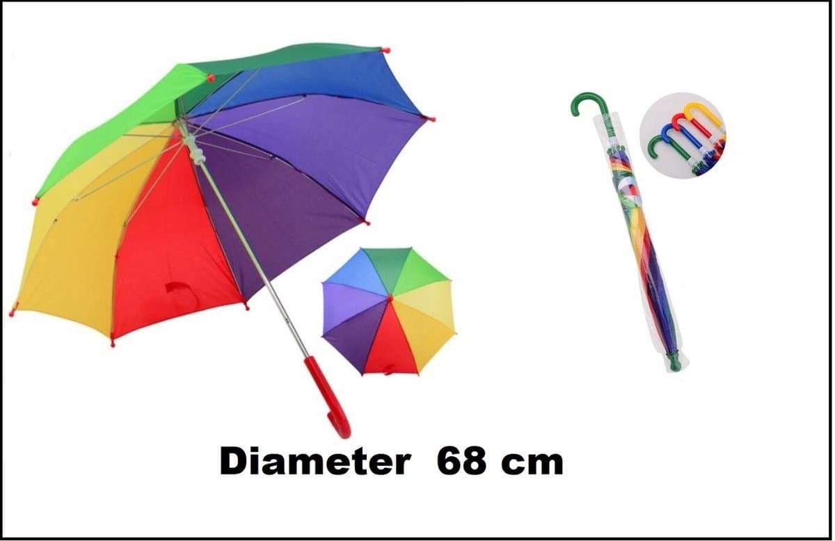 Paraplu regenboog - diameter 68cm - Rainbow festival thema feest evenement party