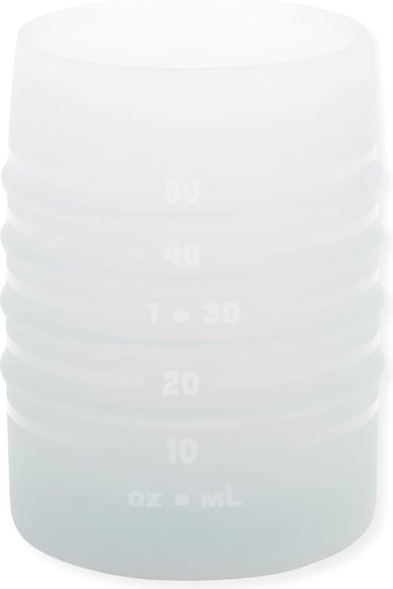 Bumkins Silicone Starter Cup - Kleine Siliconen Oefenbeker voor Baby - Open Drinkbeker en Eerste Beker - Verzwaarde Bodem en Maatstreepjes - LFGB Siliconen - Vaatwasserbestendig - Baby Led Weaning BLW - 60 ml - Vanaf 4 Maanden - Grey Jelly Grijs