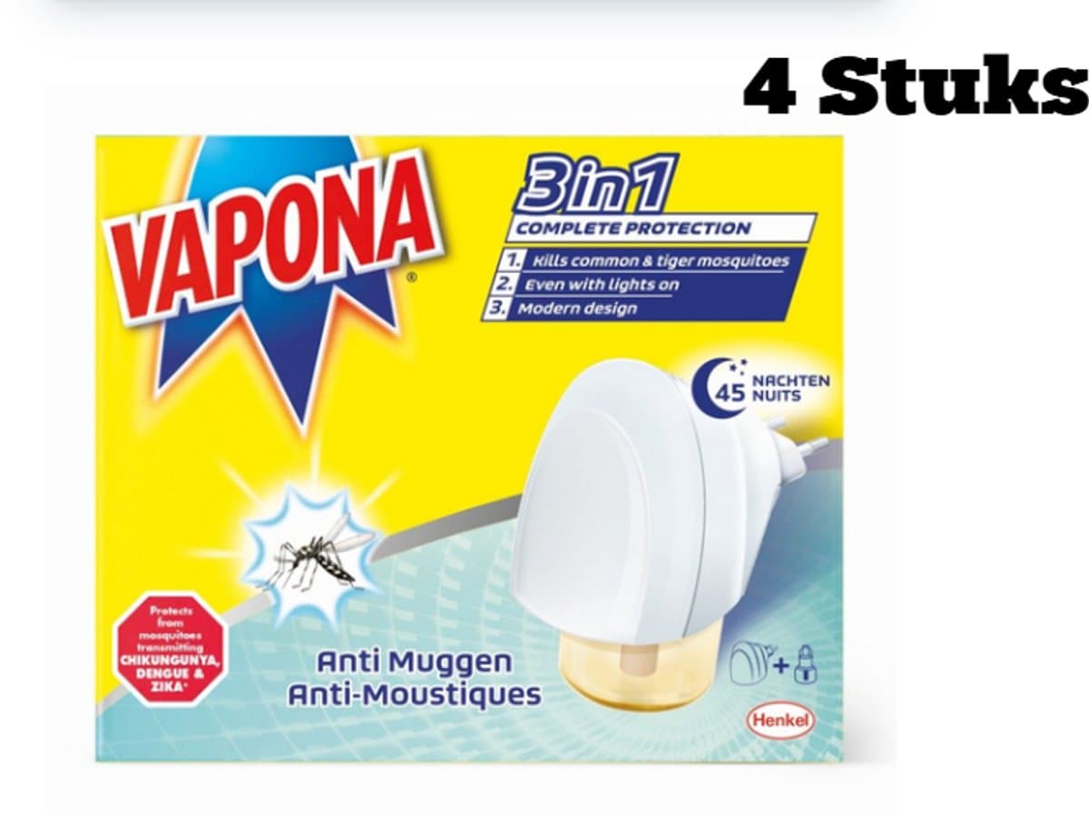 Vapona Anti-mug Apparaat en vullling 45nachten - Voordeelverpakking