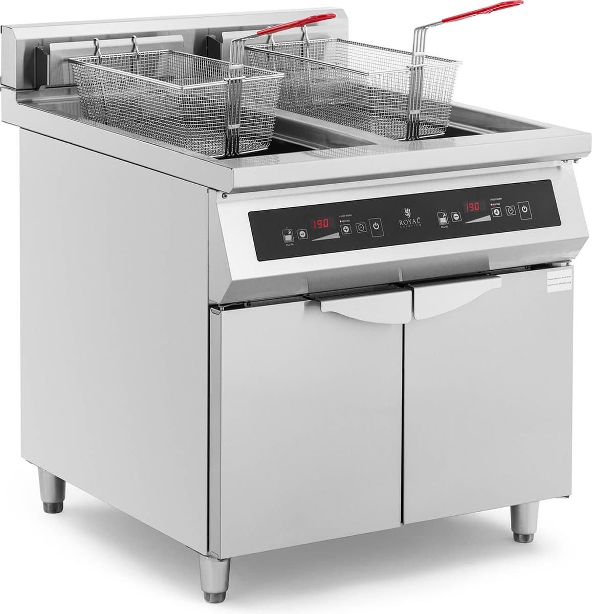 Inductiefriteuse - 2 x 30 L - 60 tot 190 °C - Royal Catering