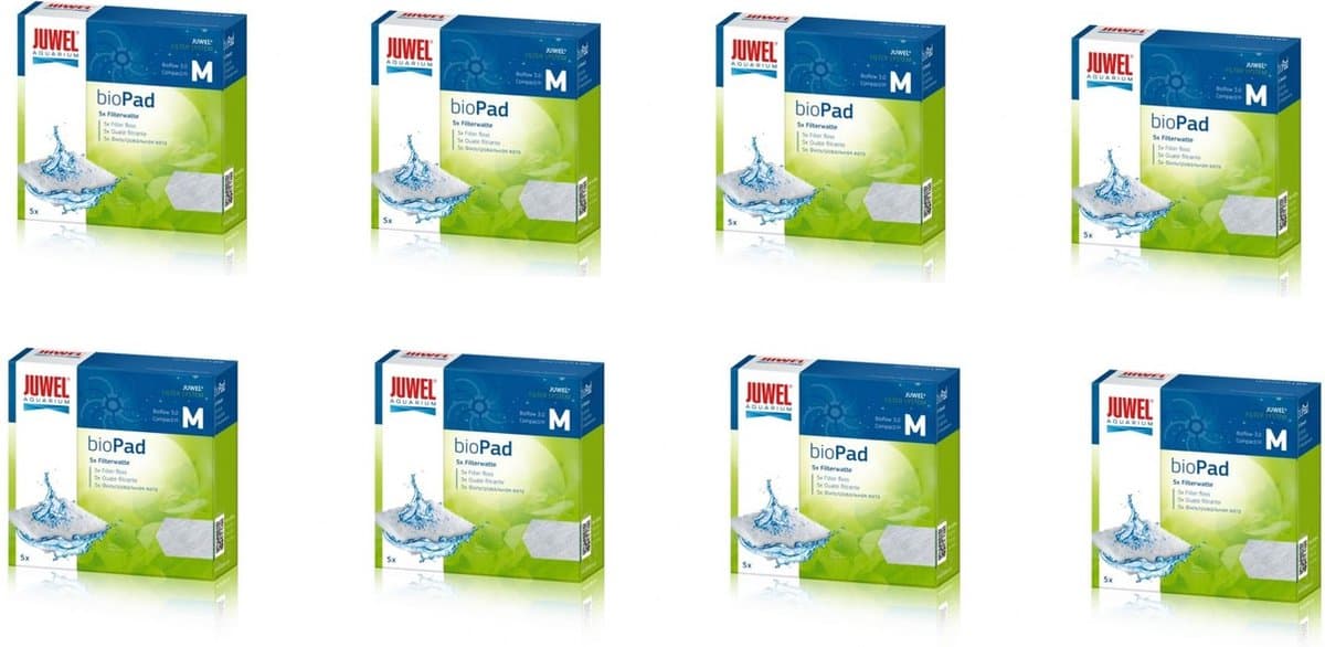 Juwel - Biopad M (compact) - Watten - Filtermateriaal - Wit - 8 stuks - Voordeelverpakking