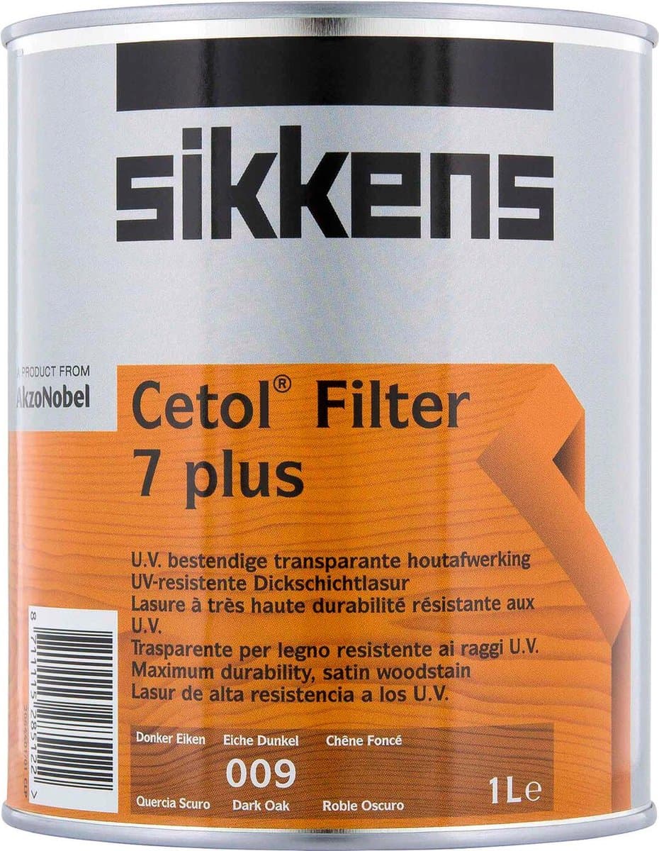 Sikkens Cetol Filter 7 Plus - 009 - Donkere Eik - 1 l - 16 m²/l