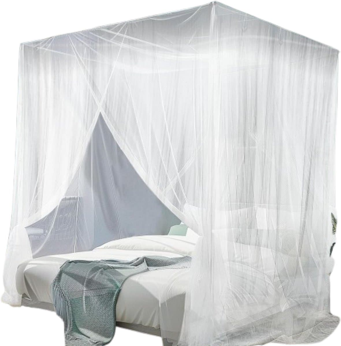 ZRSS® Klamboe XXL - 2 Persoons - Muskietennet met Opbergtas - Muggennet - 200 x 220 x 210 cm - Wit