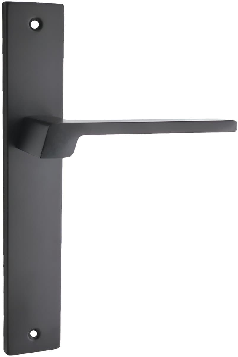 DOMINO CANTORO - Zwarte deurklink op schild 239x40mm - Blinde uitvoering zonder sleutelgat - Luxe binnendeurset