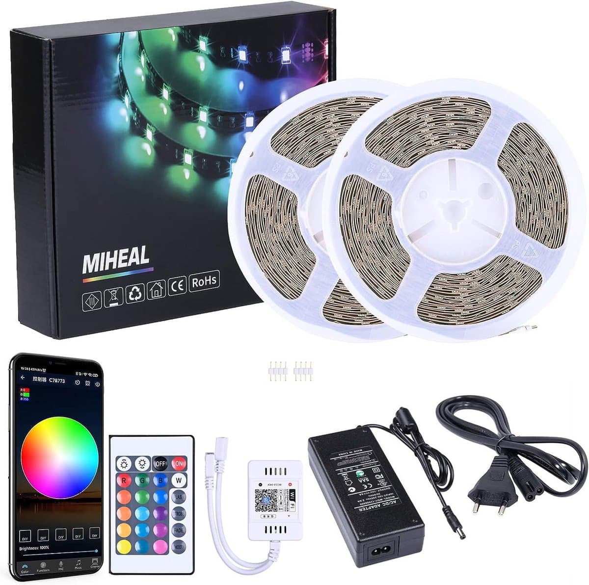 20 Meter Wifi Smart RGB LED Strip voor Thuisdecoratie en Feestverlichting