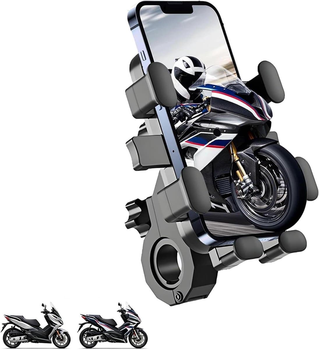 Telefoonhouder Motor - Smartphone Bevestiging - Veilig Navigeren - 360 Graden Draaibaar - 4.7-7.2 Inch - Zwart