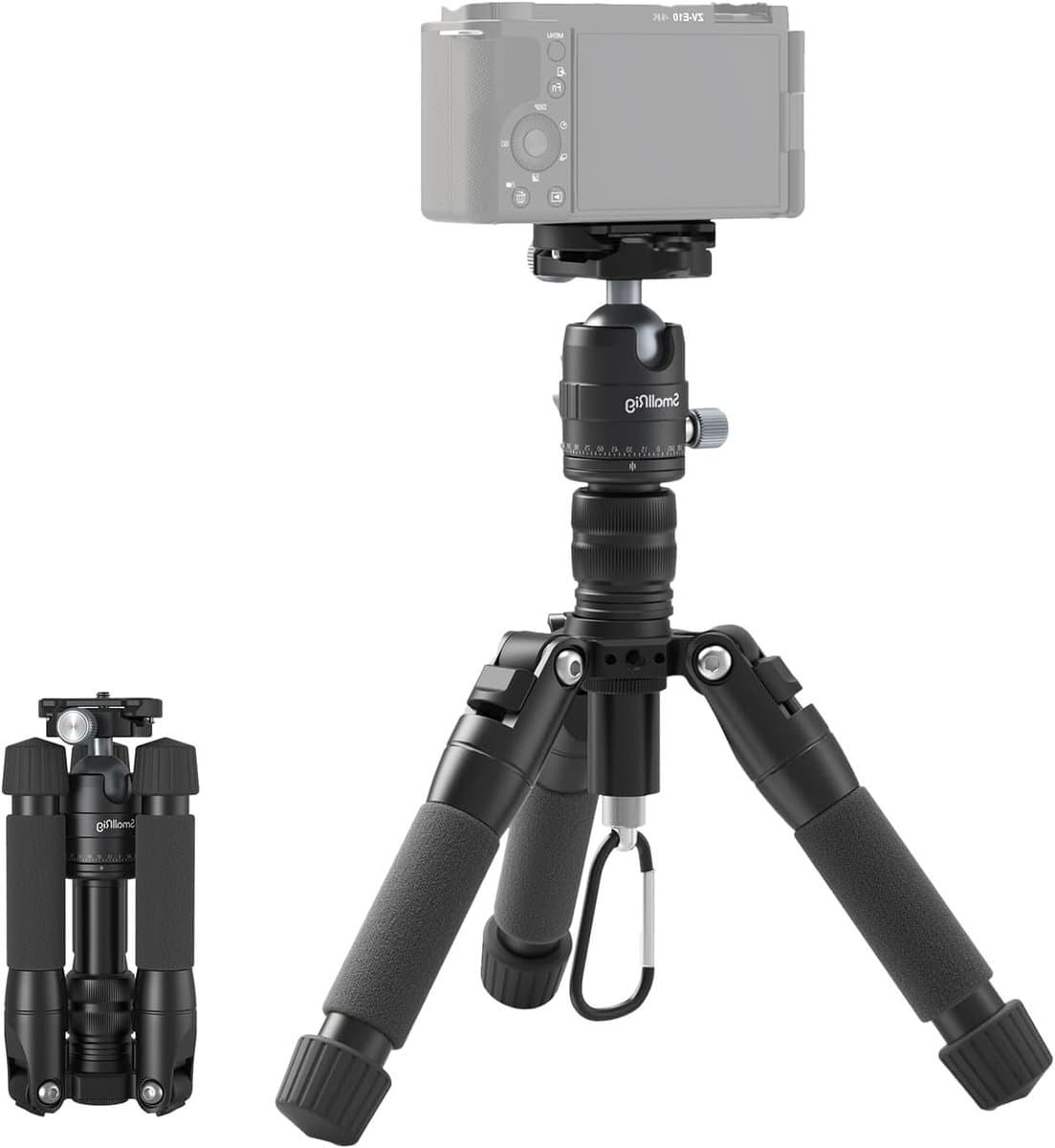 Compacte Aluminium Mini Tripod 52cm met 360° Balhoofd, Verstelbare Laag Perspectief Fotografie, Geschikt voor DSLR Camera en Videocamera tot 6kg Belastbaar