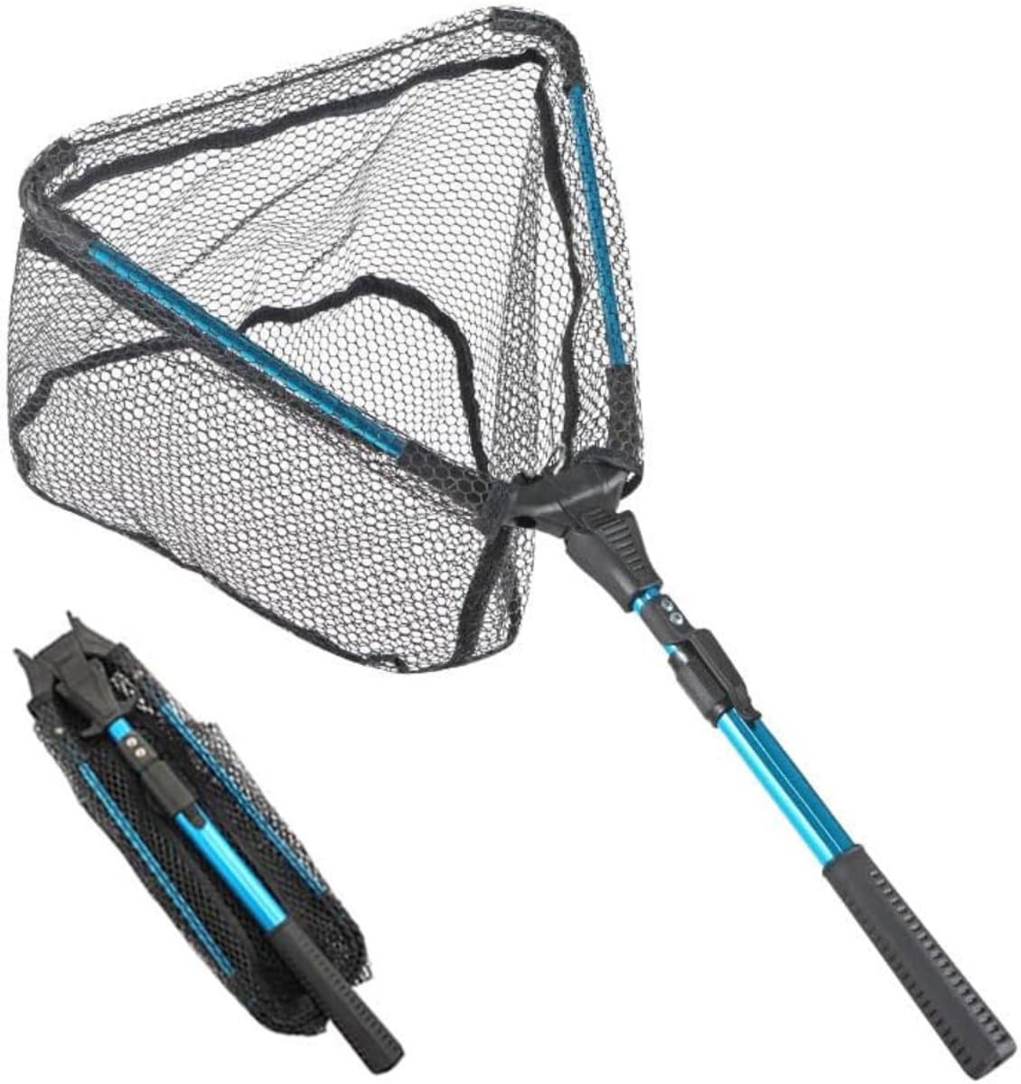 RONN® Schepnet Vissen - Visnet - Telescoop Schepnet - Duurzaam Net met Rubberen Coating - Zwart- 42cm x 16cm x 8cm